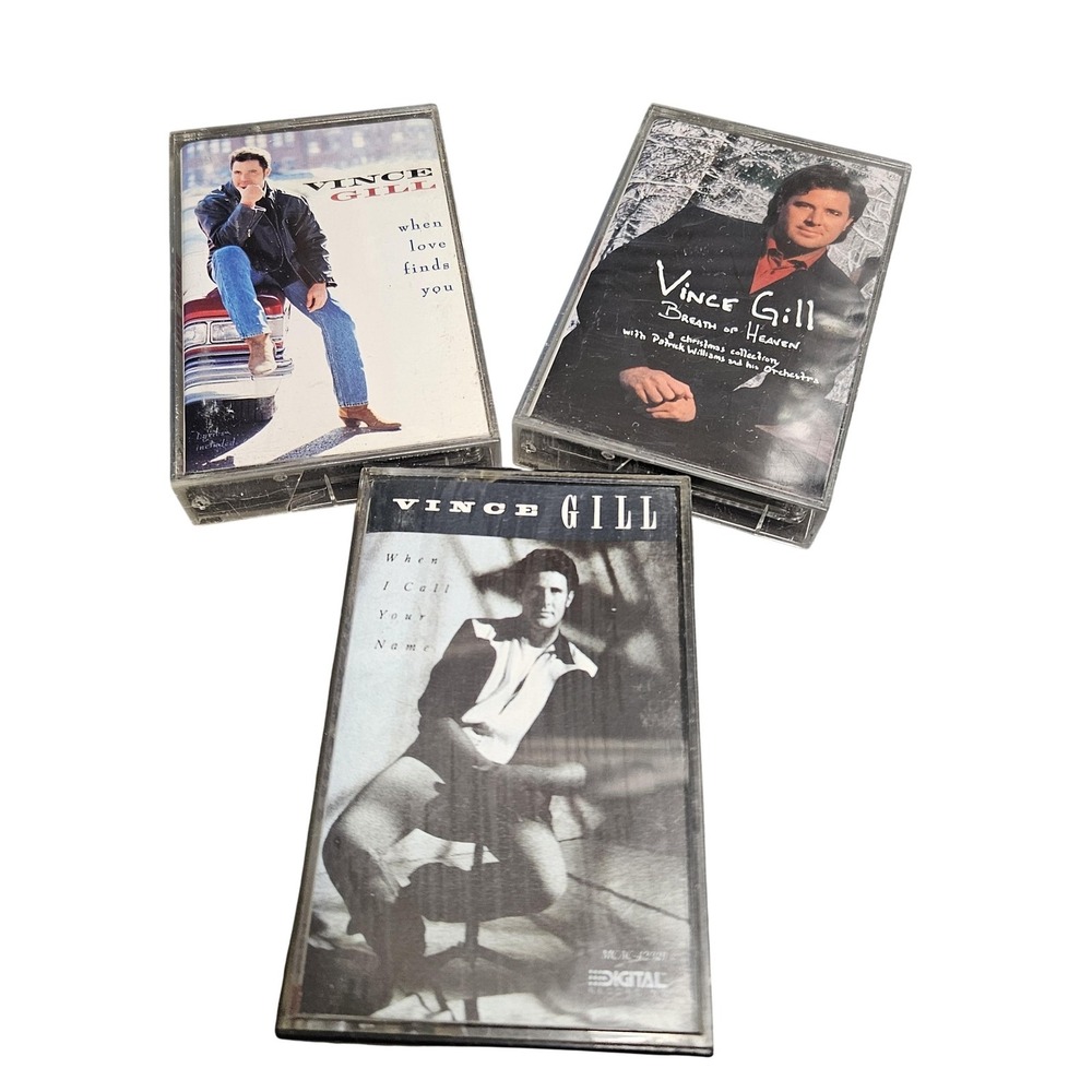 VTG Vince Gill Cassette Lot 3 Breath Of Heaven Christmas Country Love Finds